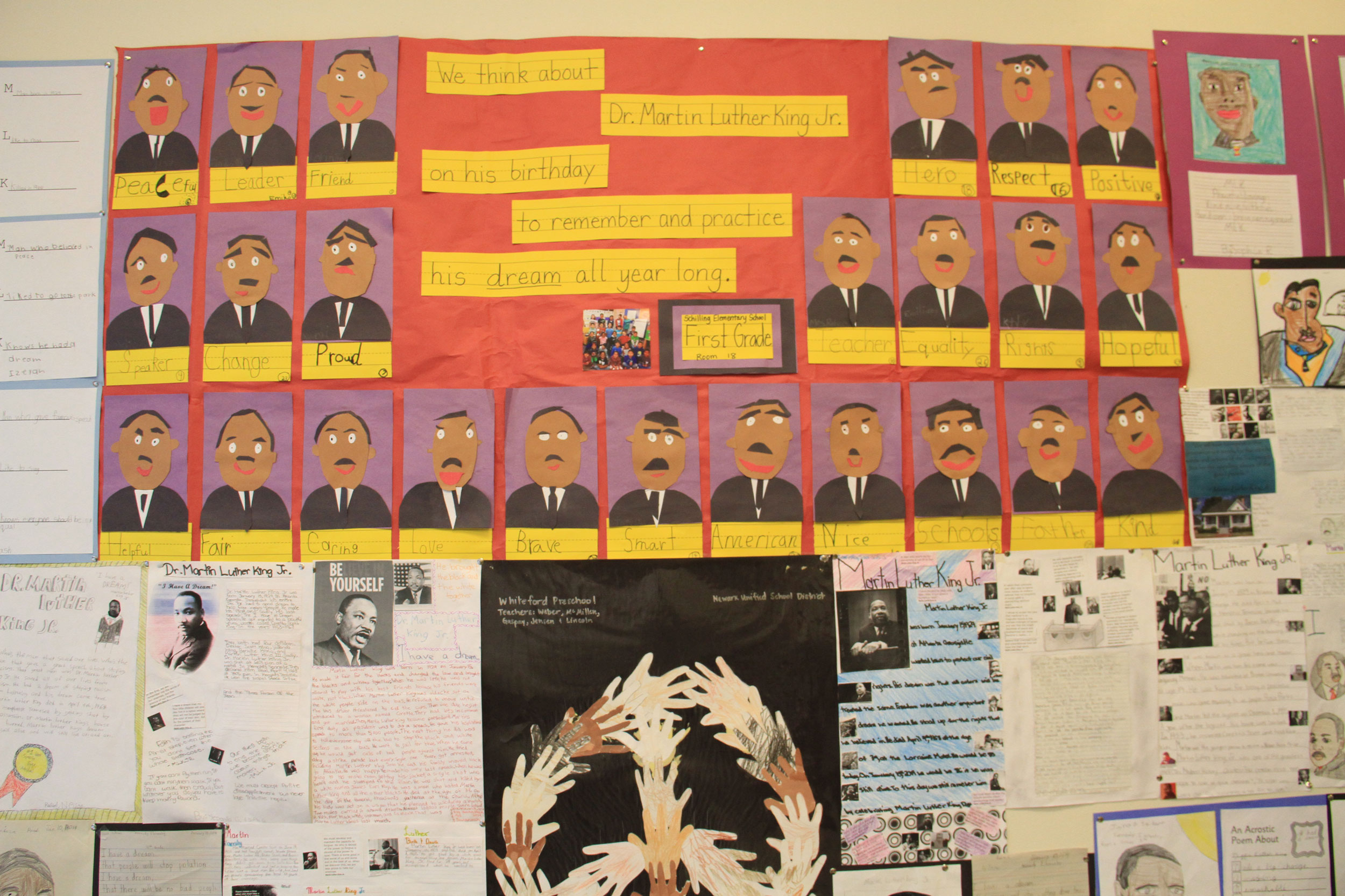 Children's artwork in tribute to Dr. Martin Luther King Jr.