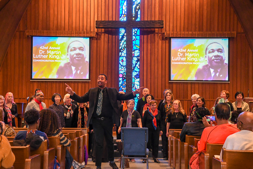 A local choir sings at the 2019 Dr. King Celebration